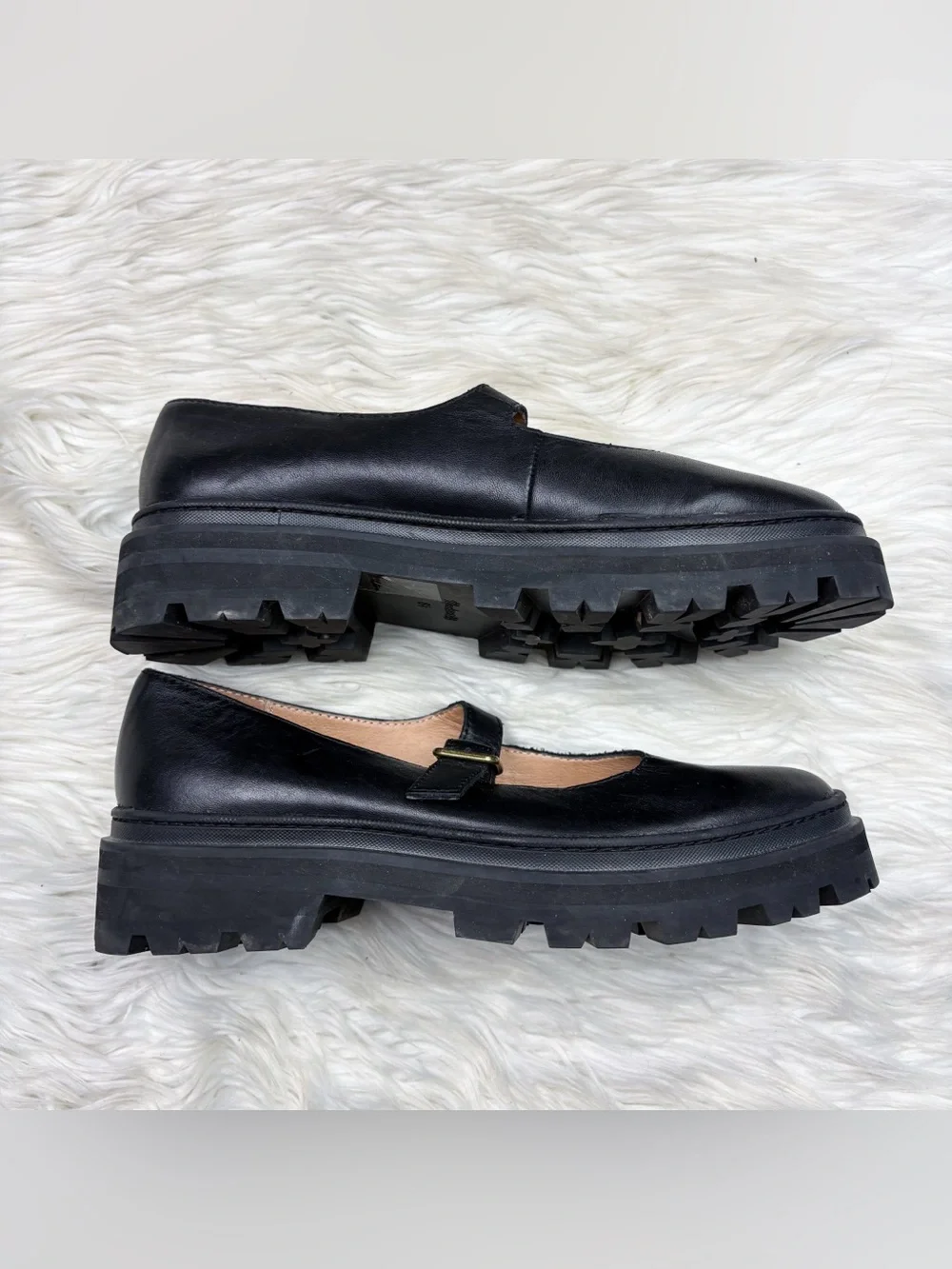 Madewell The Freya Platform Lugsole Mary Jane True Black Leather Size 8.5 - Picture 5 of 12